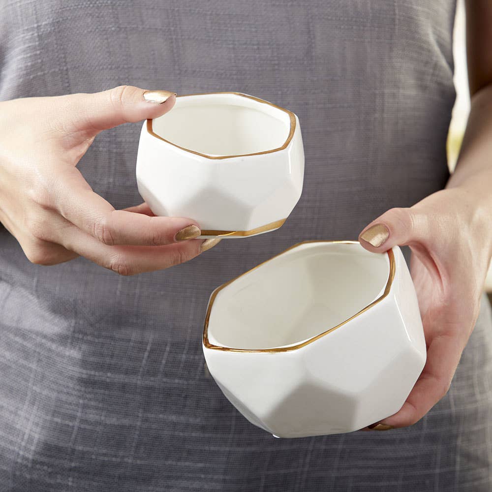 Kate Aspen - Wholesale Plant Pot - Geometric Ceramic Planter - Small & Medium (Set of 2)3