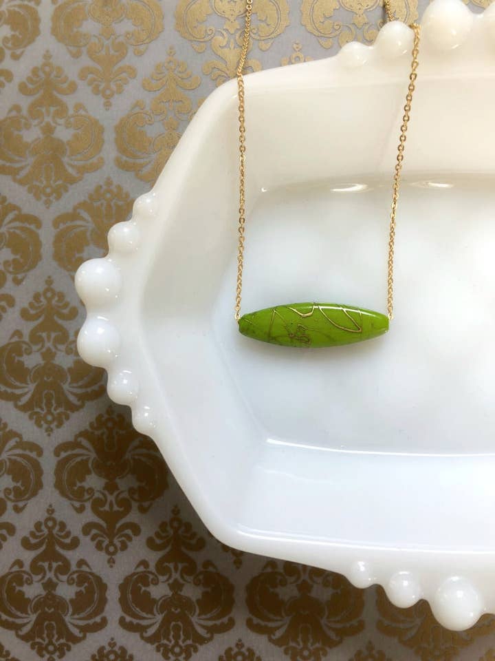 Colar de barra verde I AM WHOLE por atacado de Hamrick Avenue