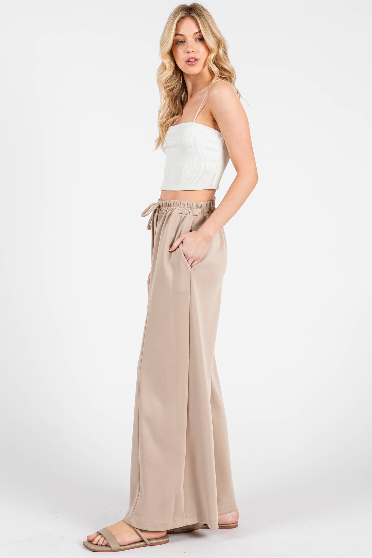 Final Touch - Wholesale Pants - Women's - Modal Jersey Wide Leg Pants - NP7033717