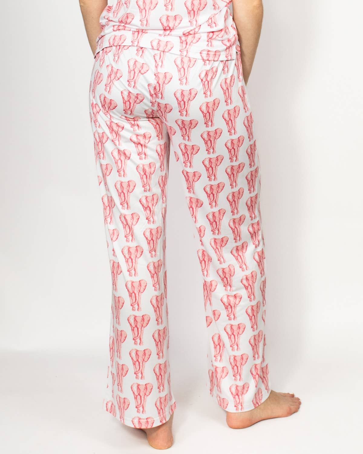 The Royal Standard - Vente Bas de pyjama – femme - Pantalon de sommeil Elephant Stomp   Blanc/Rose   -Assorti.2
