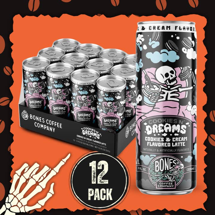 Latte Cookies N' Dreams | Pack de 12 | Café Aromatizado para venta al por mayor de Bones Coffee Company