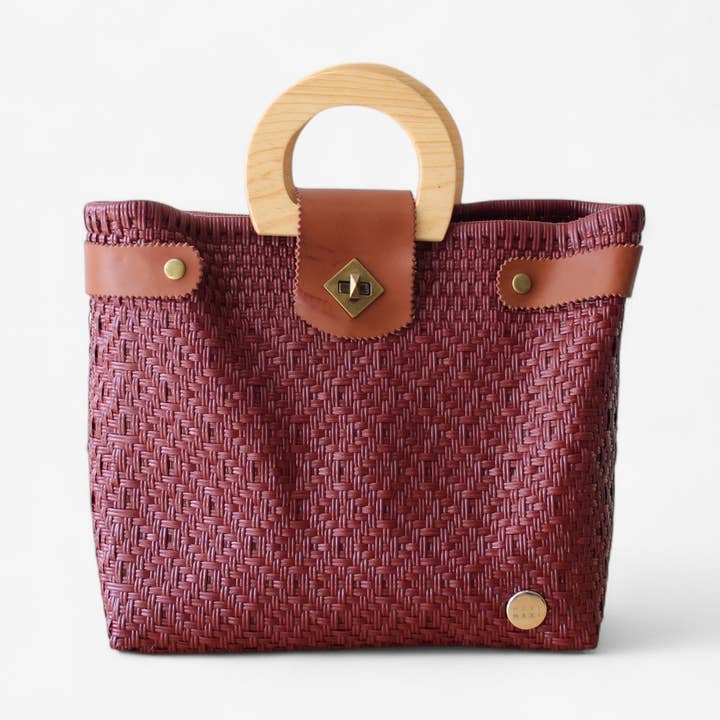 Burgundy Maroon Handwoven Tote Bag by MexiMexi for wholesale by MexiMexi
