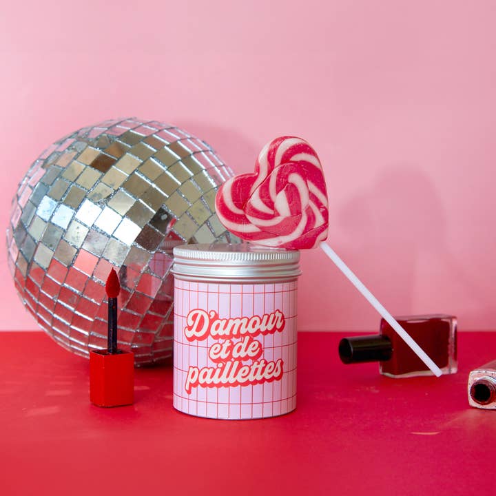 Vegane Kerze - Sojawachs - Liebe und Glitzer für den Großhandel von MARGO