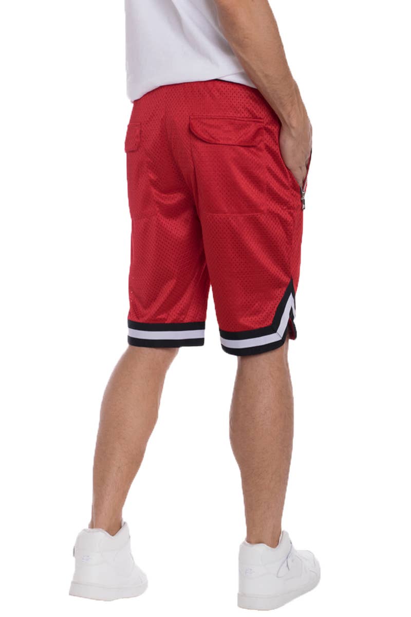 WEIV - Wholesale Athletic Shorts - Men's - Mesh Solid Striped Waist Basketball Shorts15
