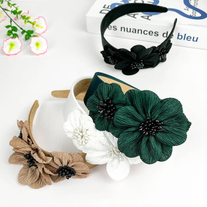 TheDivaSoap - Wholesale Fashion Headband - Women's - Pearl Flower Headband, Elegant Floral Hair Accessory7