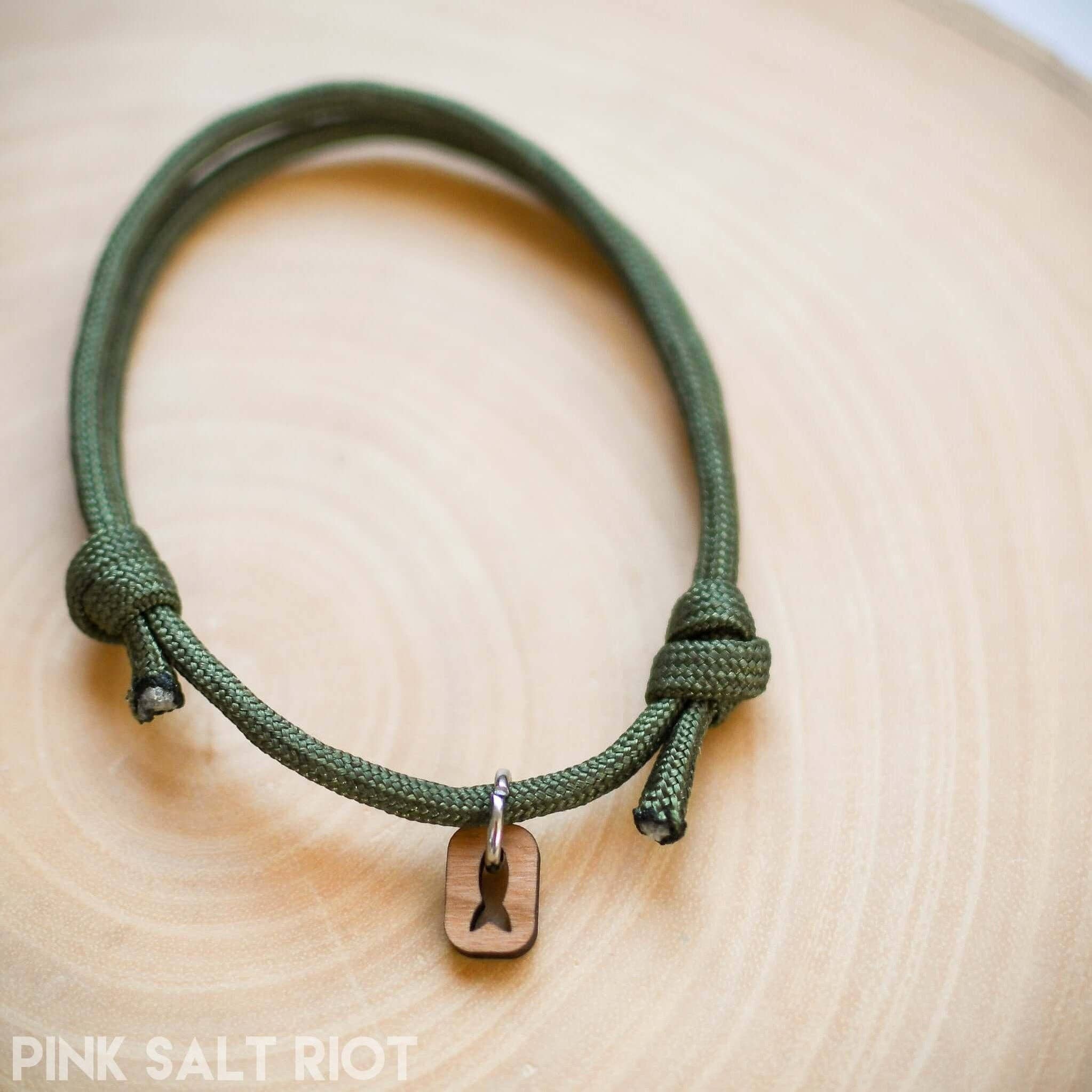 Pink Salt Riot - Wholesale Woven/Braided Bracelet - Olive Paracord Symbols Bracelet4