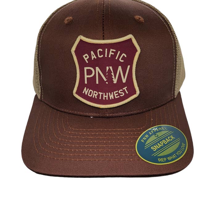PNW Apparel - Vente Casquette de camionneur – unisexe - Casquette de camionneur du Nord-Ouest Pacifique avec arbre emblématique du PNW2