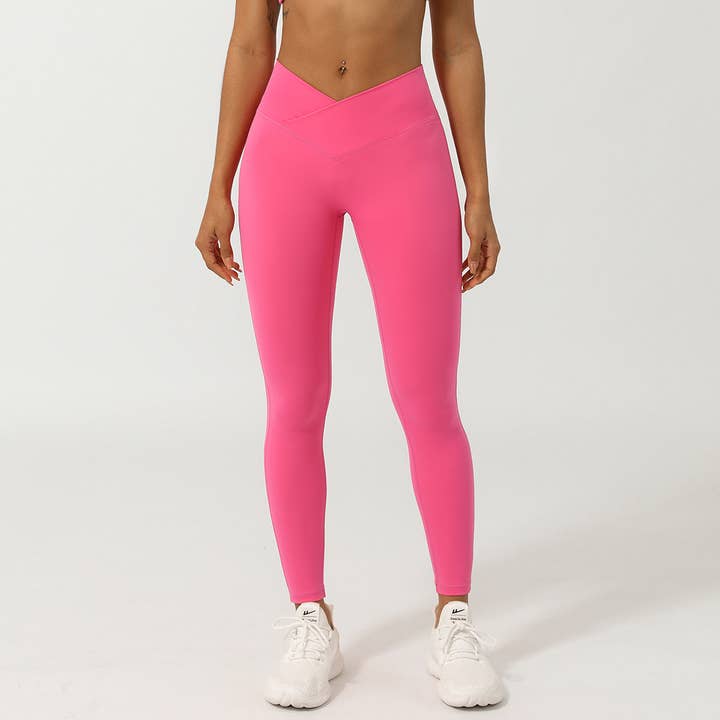 Sodalemon - Vente Legging de sport/d'intérieur – femme - Leggings de sport de yoga à taille croisée pour femmes7