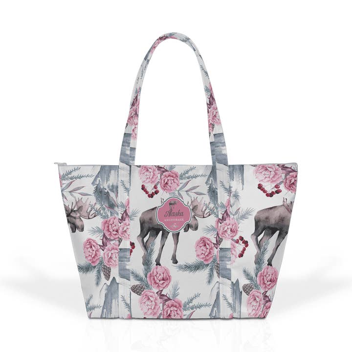 Anpassbare Vegane Leder-Fluchttasche: Watercolor Moose Fl für den Großhandel von Matrix