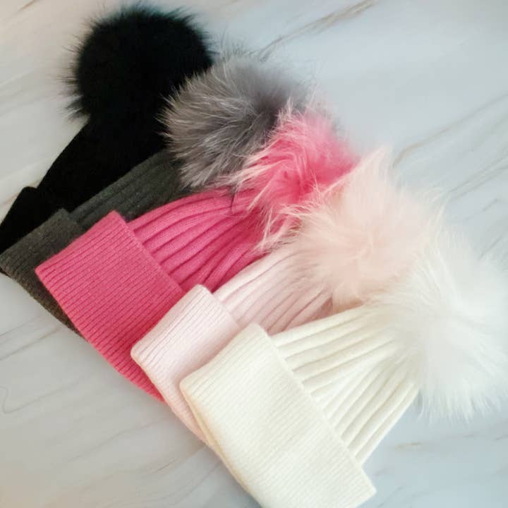 Ellison+Young - Wholesale Beanie - Women's - Pure Angora Genuine Fur Luxe Beanie