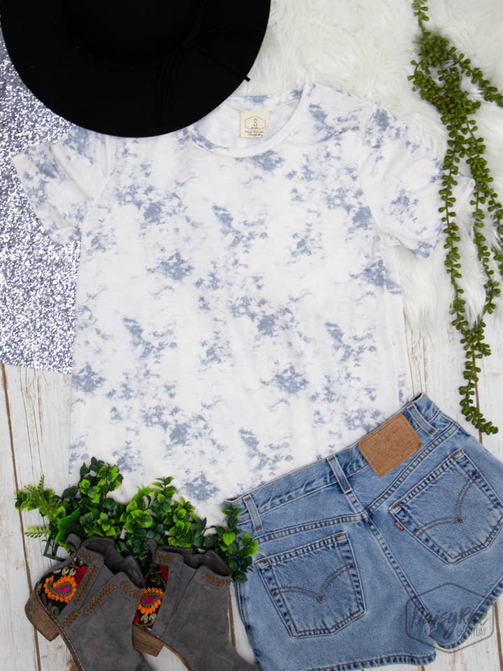 White Marble Crew Neck Tee for wholesale by GRACE+EMMA by Southern Grace