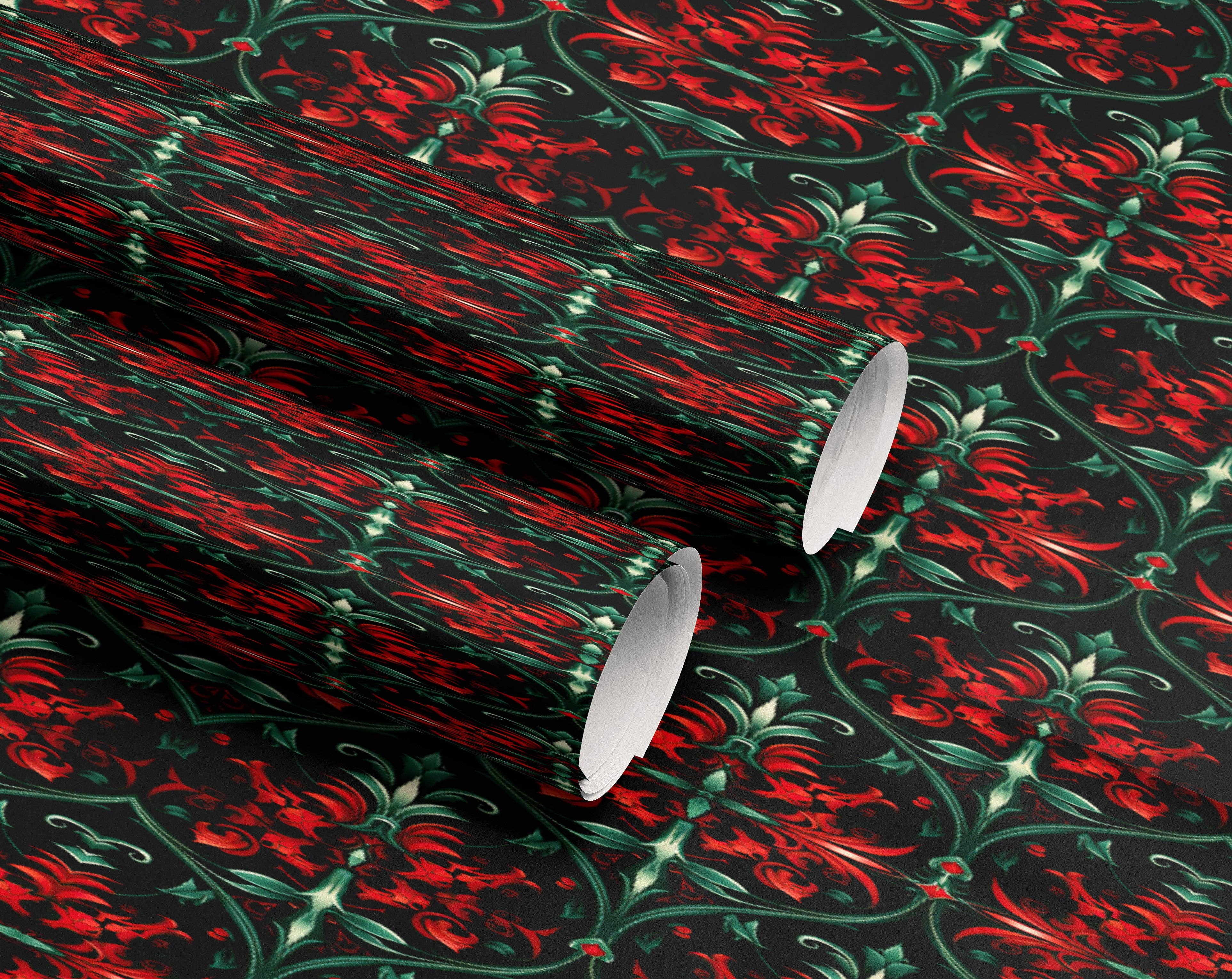 MagicMerchEmporium - Wholesale Wrapping Paper Roll - Baroque Christmas Wrapping Paper3