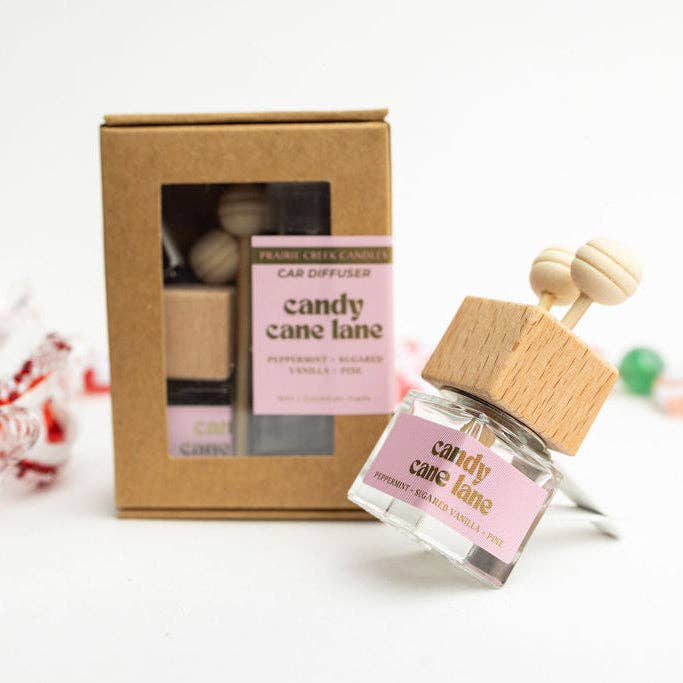CANDY CANE LANE CAR DIFFUSER | Holiday | Vent Clip for wholesale by Prairie Creek Candles