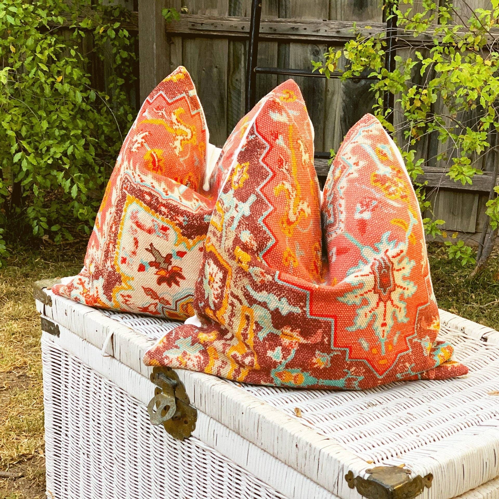 Glamthread - Vente Housse de coussin - Housse de Coussin Marocain en Lin - Kilim Géométrique3