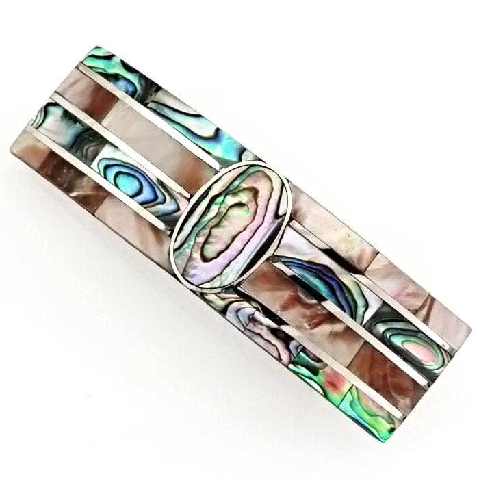 Costello International - Wholesale Barrette - Women's - Blue Pacific Abalone & Mother-of-Pearl Hair Clip Barrettes5
