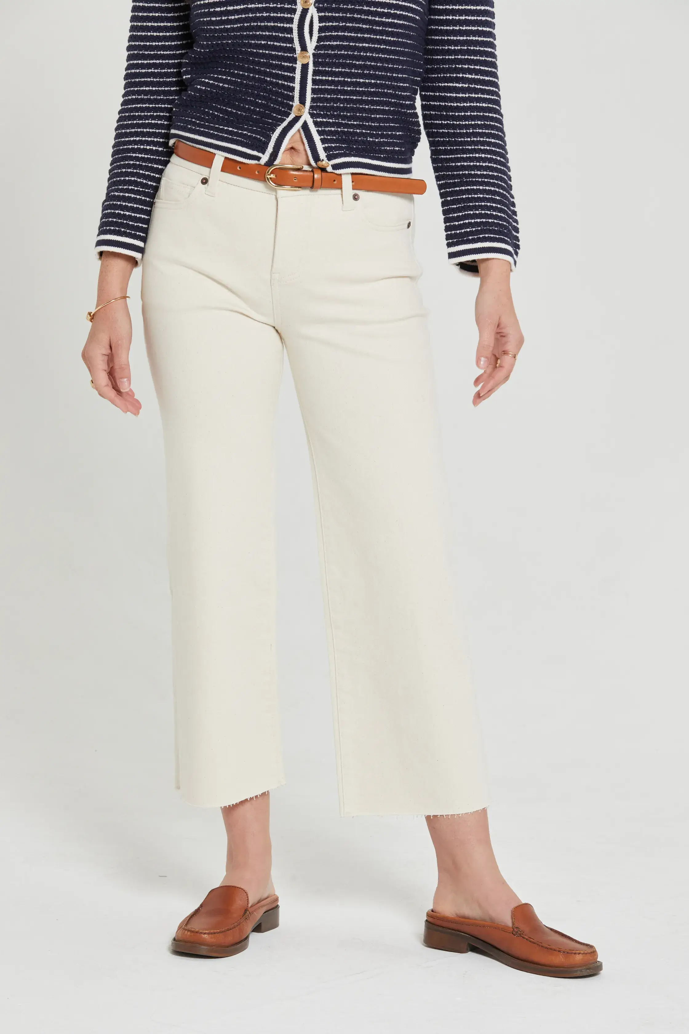 Oliver Logan - Wholesale Jeans - Women's - Aberdeen Ankle Crop High Rise Jean, Ecru 10