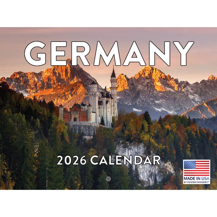 Germany Calendar 2026 Monthly Wall Calender 12 Month 18x12 for wholesale by 2026 Calendars