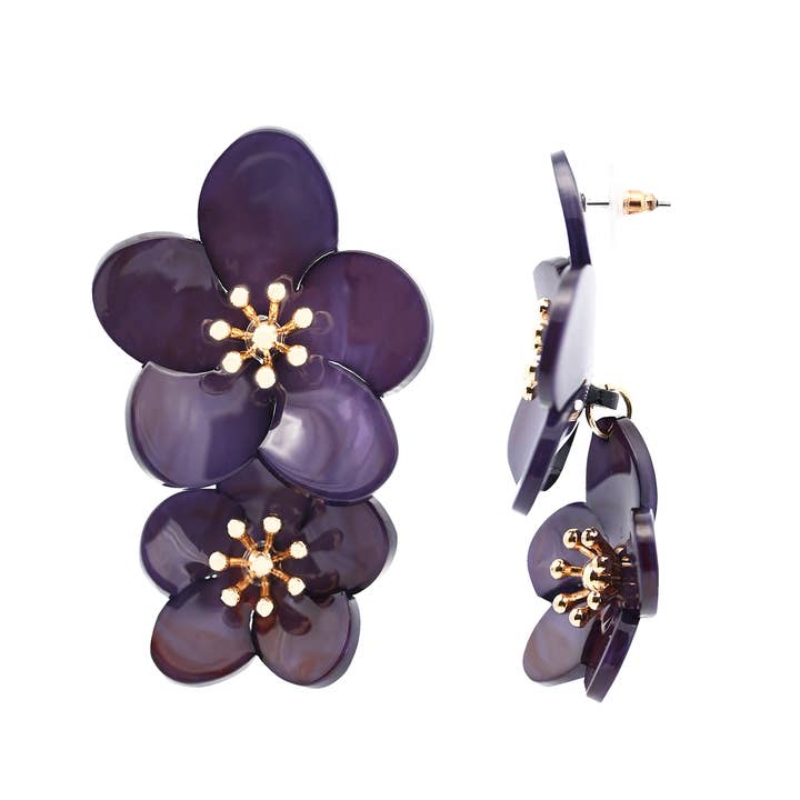 AMORINO SRL - Wholesale Dangle Earrings - HANGING EARRINGS WITH FLOWERS - FT2468A3095