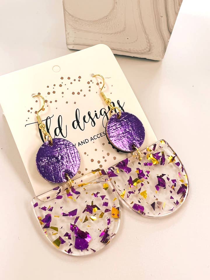 Purple Confetti Acrylics for wholesale by TLD Designs