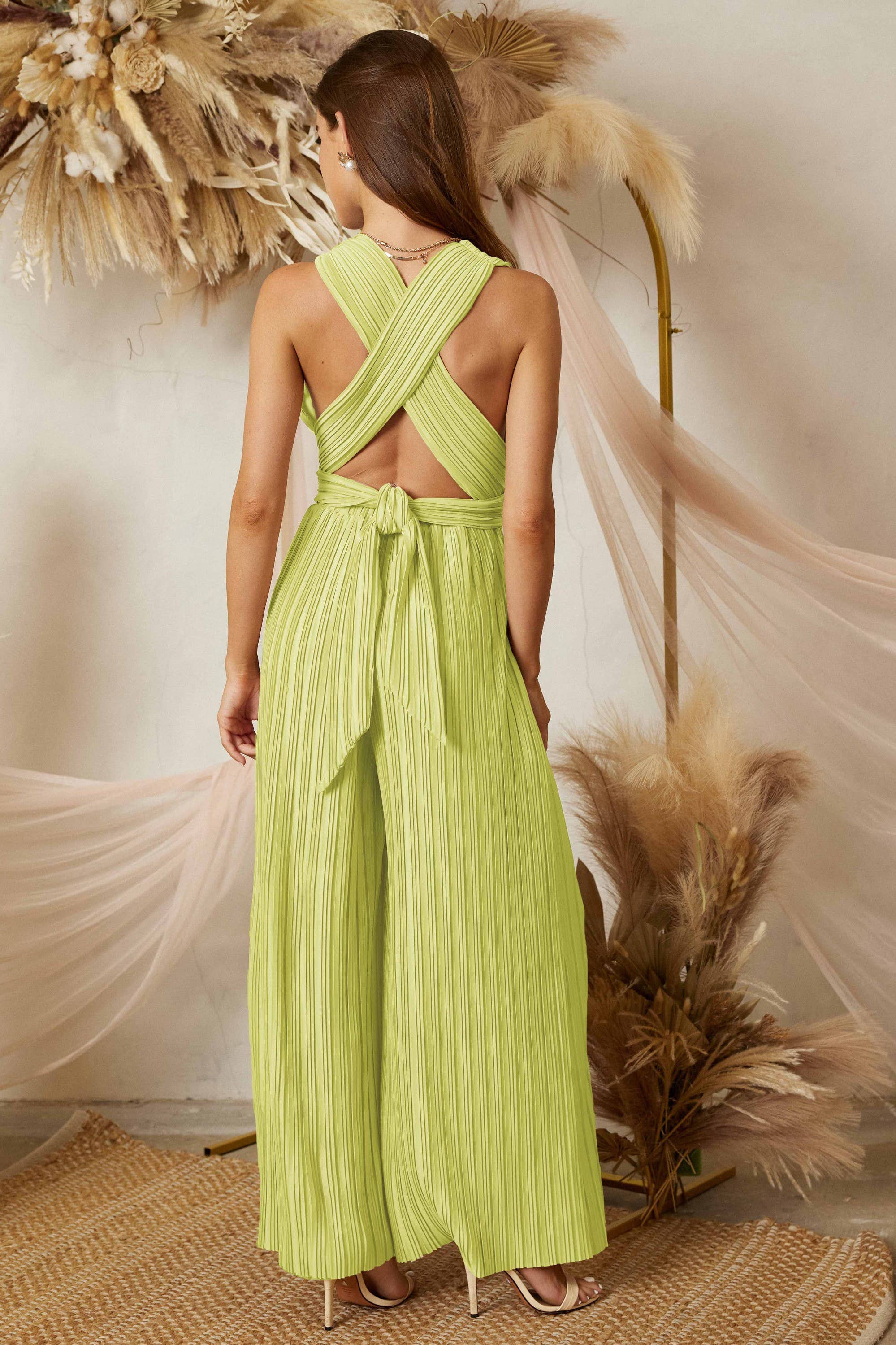 Sort SR3008 TALJE BÅND V-HALS ÆRMELØS JUMPSUIT for engroshandel på Faire15