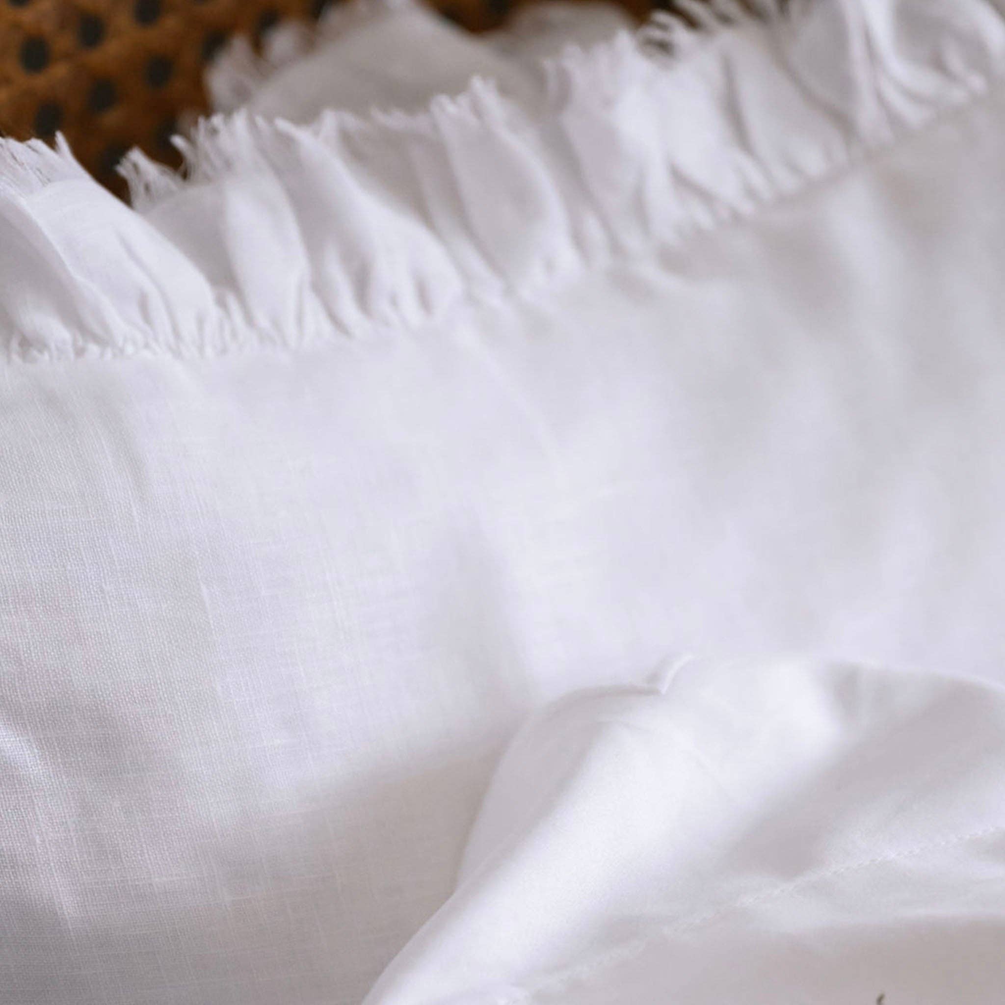 Ruche Ruffled White Linen King Pillowcases for wholesale on Faire6