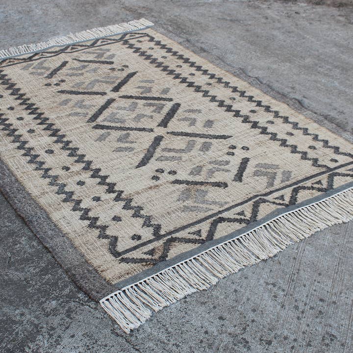 Alfombra de suelo de 5x6.6 pies de cáñamo/algodón tejida a mano para decoración del hogar. para venta al por mayor de Rugs Boutique