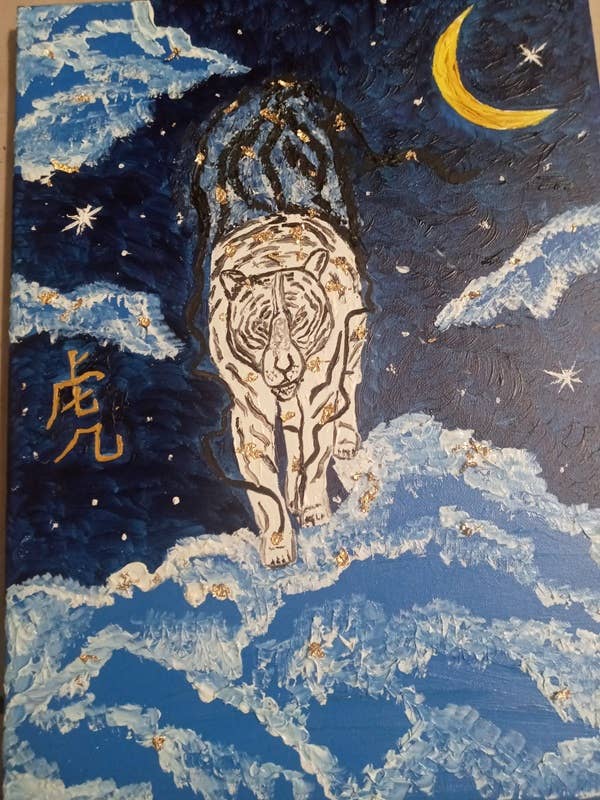 Segno zodiacale della tigre, bellissima arte murale, LXC60 per la vendita all'ingrosso da parte di BLUE RIBBON ORNAMENTS