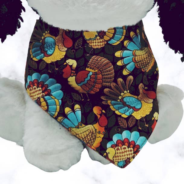 Turkey Trot/Bandana de Thanksgiving réversible à clipser pour la vente par Barkriffic
