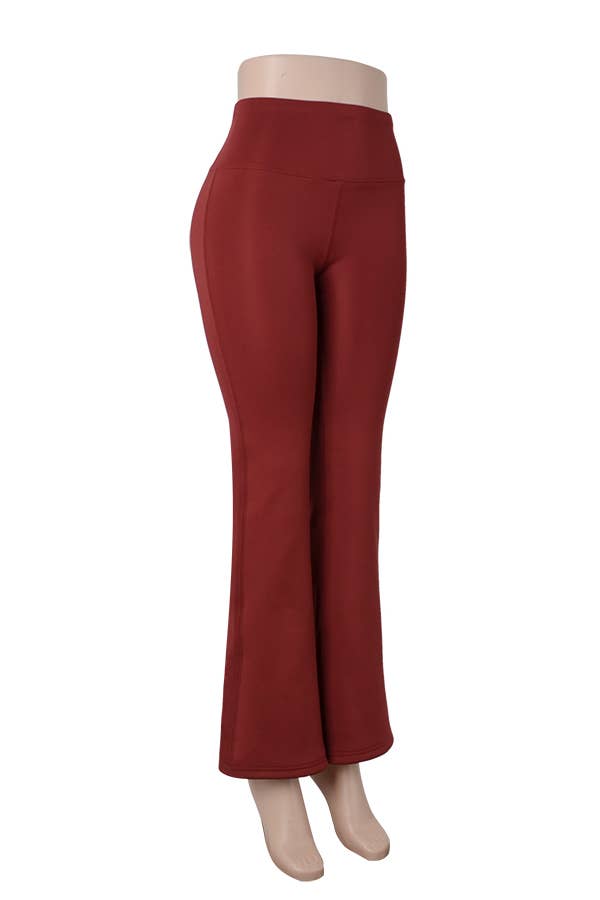 Color 5 - Wholesale Pants - Women's - Fur lined faja waist control butt lifting warm flare pants 9