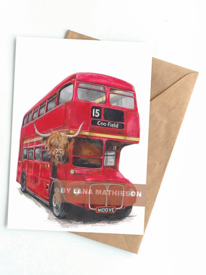 Highland Express (Cartão de Saudação) | Cartão Highland Vaca por atacado de Art by Lana Mathieson