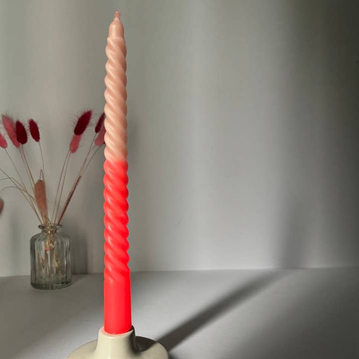 Twisted neon candles - limited edition for wholesale by The Singing Rabbit