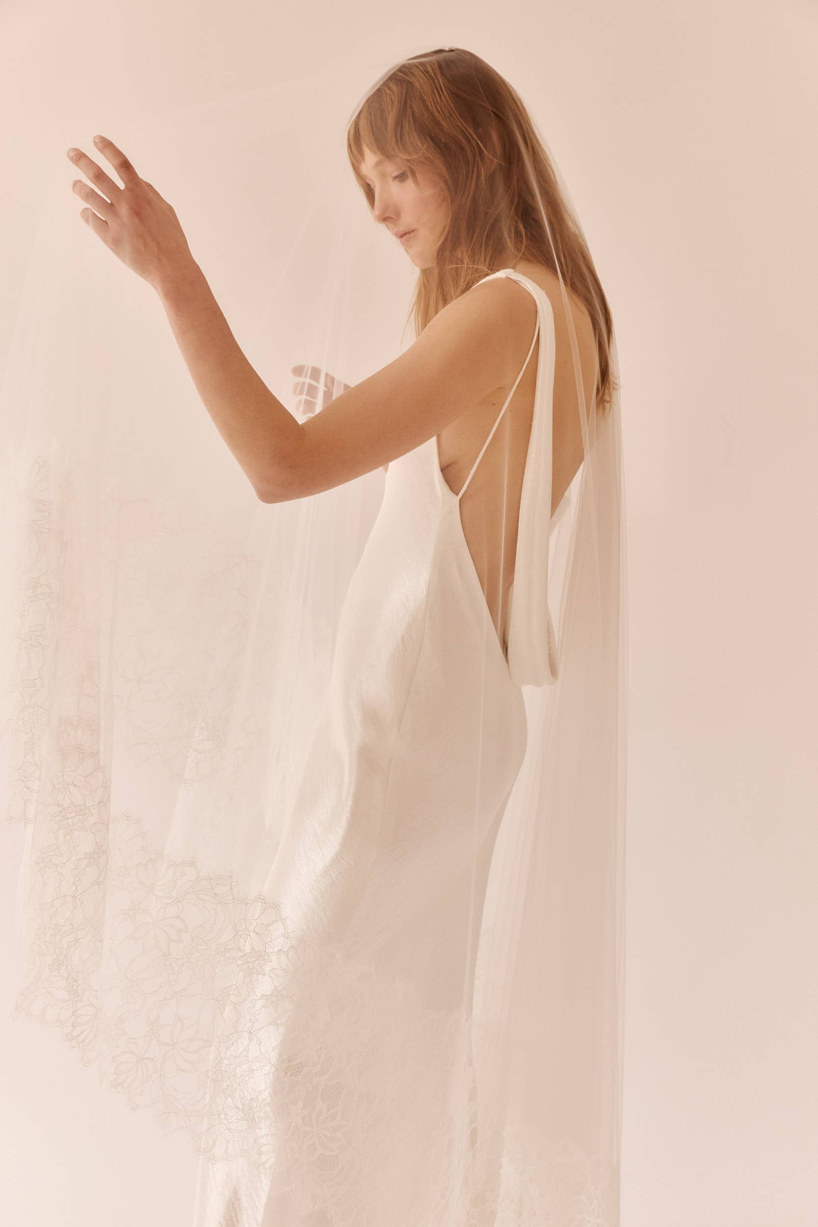 Dove Grey Accessories - Vendita all'ingrosso Velo - Donna - Velo a Caduta con Ampio Pizzo Rosa6