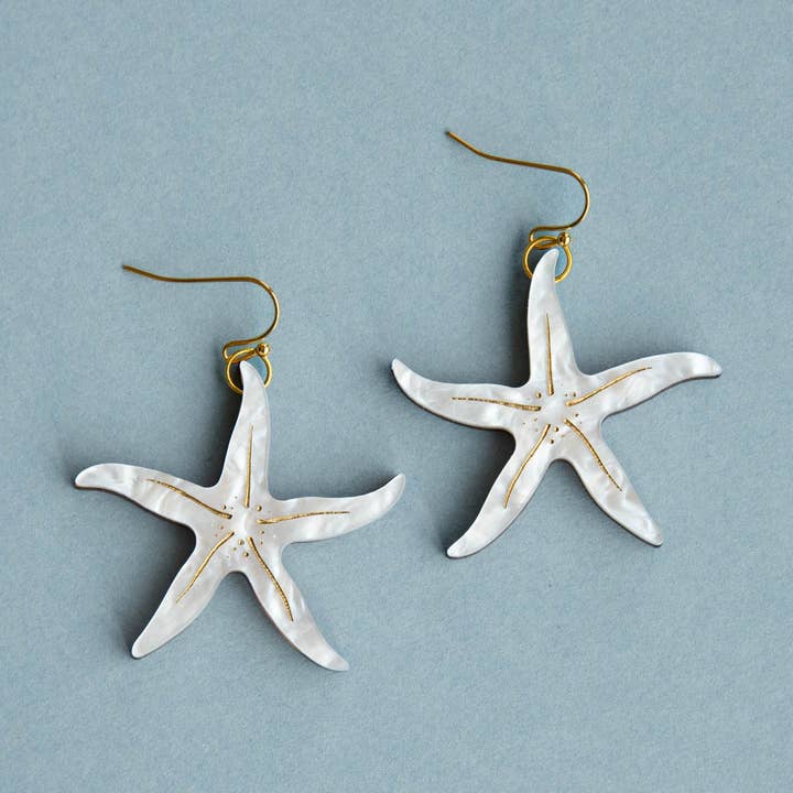 Orecchini a Stella Marina con Perle - Gancio o Cerchio per la vendita all'ingrosso da parte di Pepper You