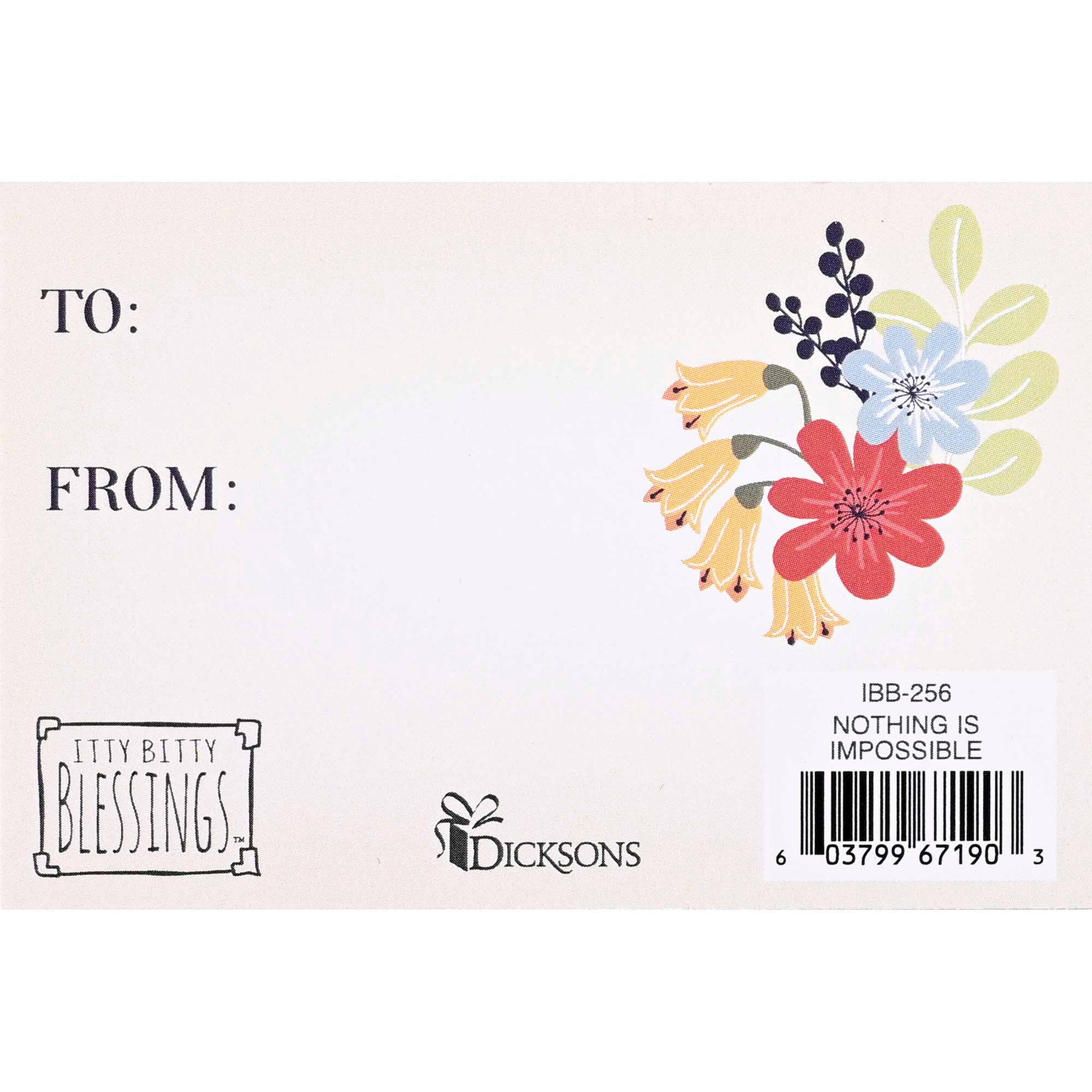 Dicksons - Wholesale Bookmark - Itty Bitty Card Nothing Is Impossible1