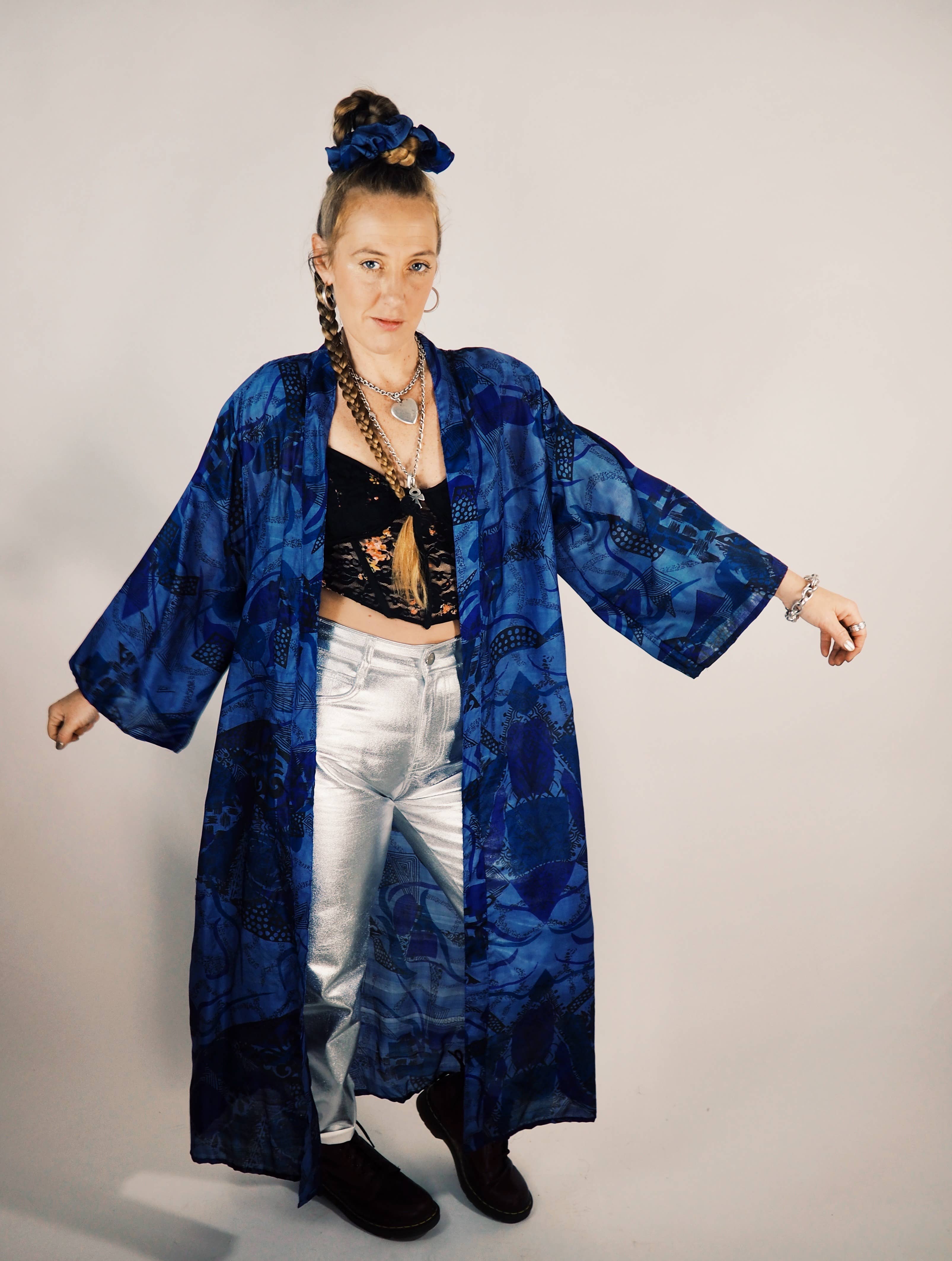 Vagabond Ibiza - Wholesale Kimono - Women's - The Kardash Kimono Long – Up-cycled Vintage Sari Kimono 23