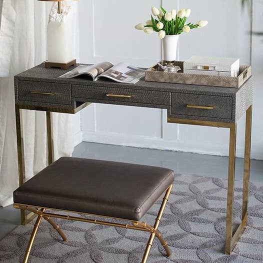 43.5x14.5x30.5" Console Table - Gray/Gold for wholesale by A&B Home Group Inc.