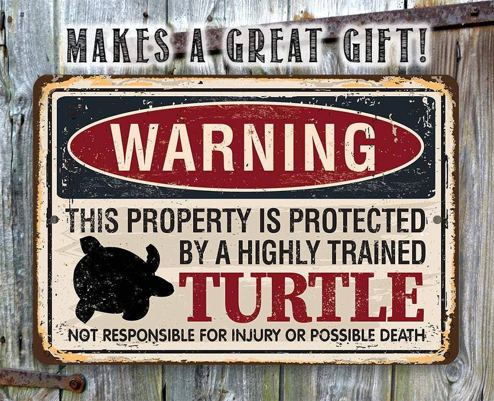 Lone Star Art Metal Signs - Wholesale Sign - Property Protected By Turtle - Metal Sign5