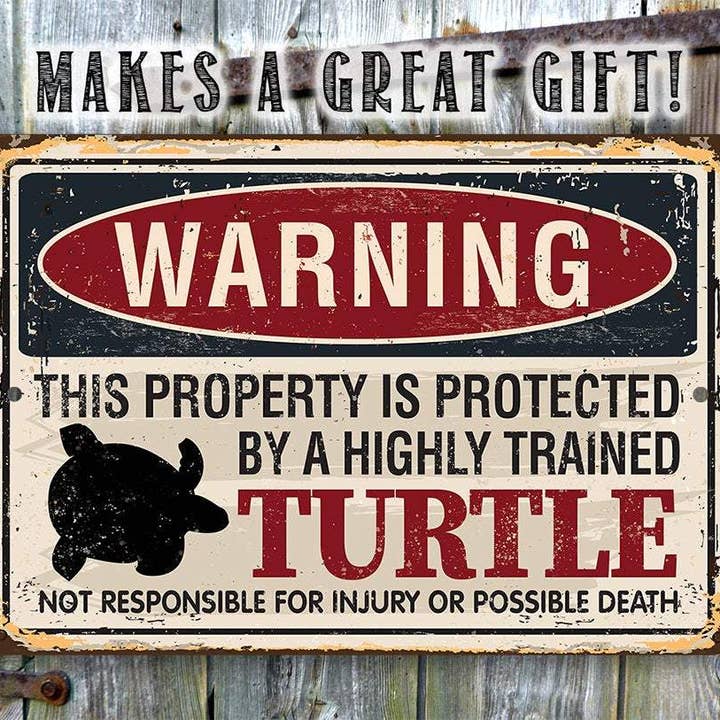 Lone Star Art Metal Signs - Wholesale Sign - Property Protected By Turtle - Metal Sign5