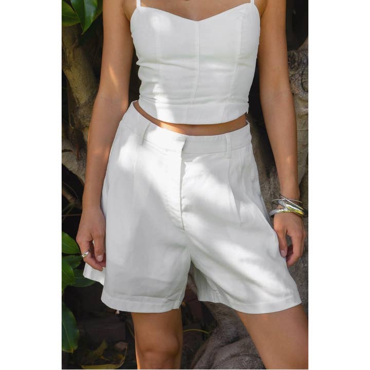 Rory Stretch Linen Shorts for wholesale by omgstyles