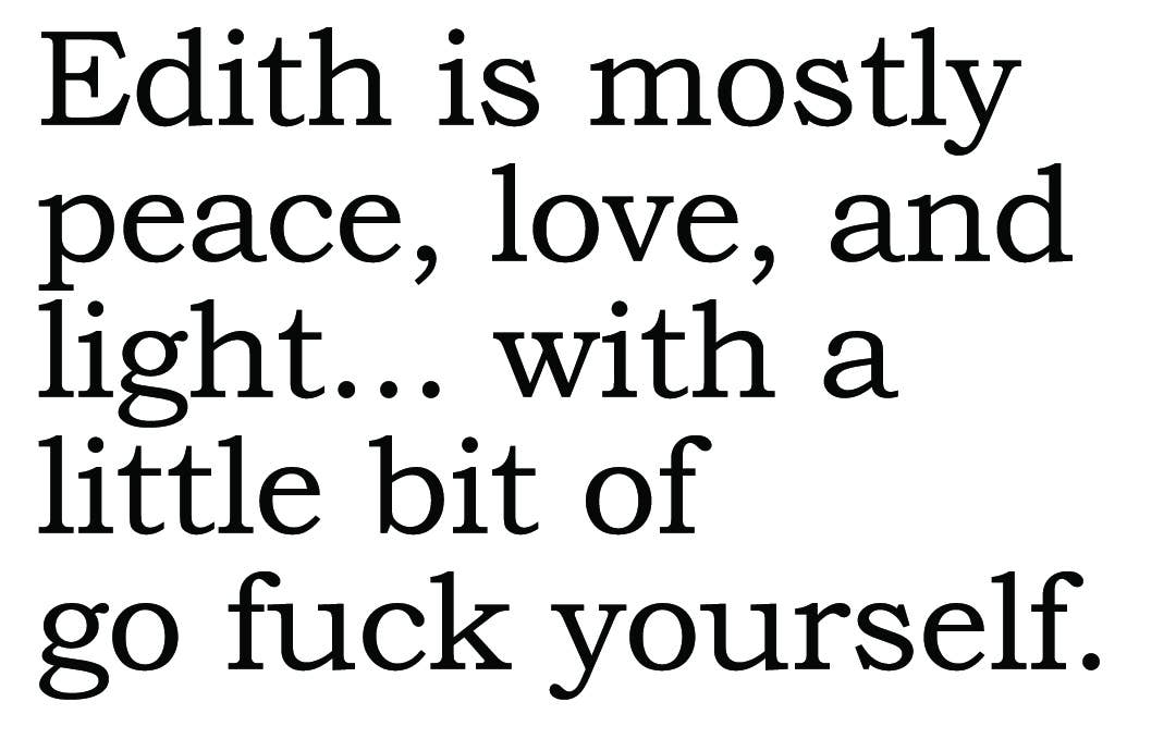 The 3 Sisters Design Co. - Wholesale Everyday Greeting Card - BIG HOUSE Greetings, Edith is mostly peace, love and light..1