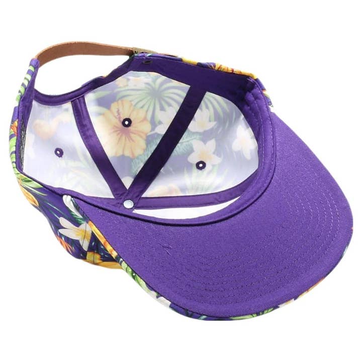 DOBBI - Wholesale Flat-brimmed cap – Unisex - CAMBRIDGE 5 PANEL UNSTRUCTURED FLORAL ROPE HAT9