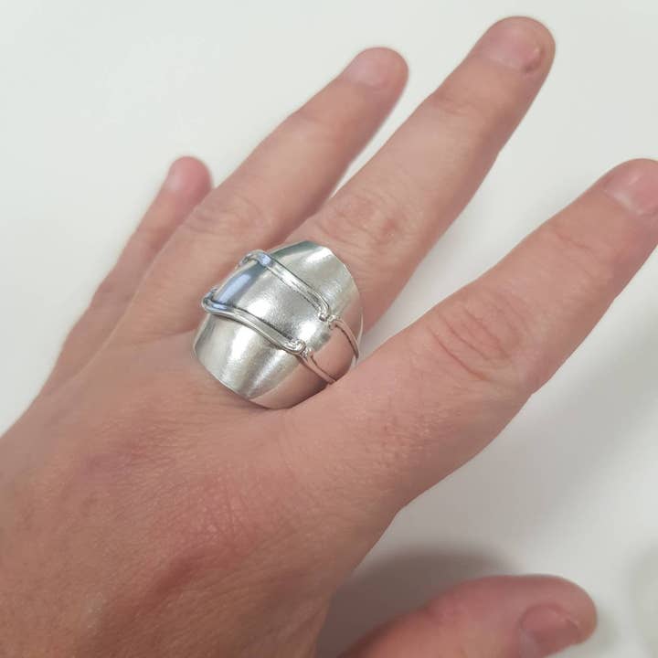 Gleamlety - Vente Bague de cocktail/de cérémonie - Bague cuillère en argent4