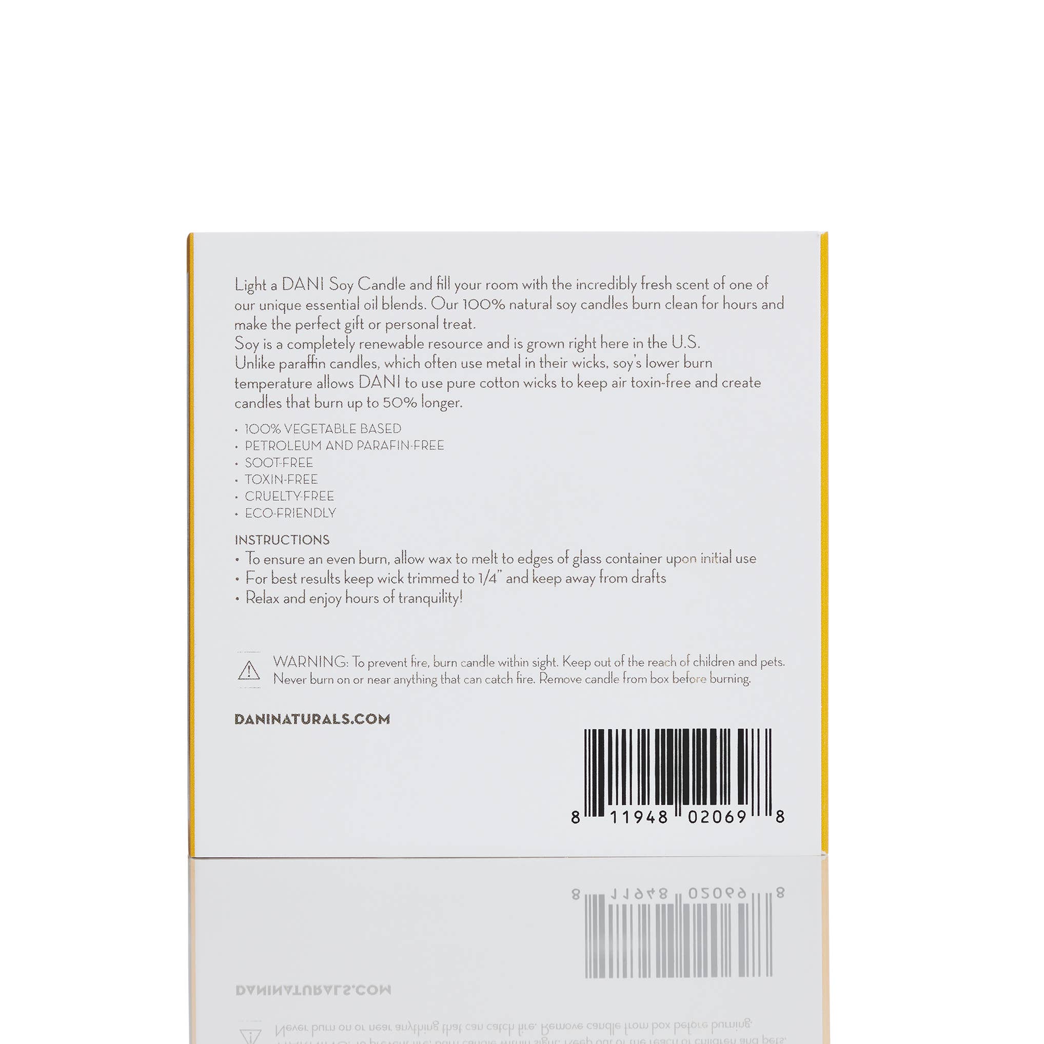 DANI Naturals - Wholesale Jar/Filled Candle - Grapefruit Ginger Glass Candle 7.5oz3