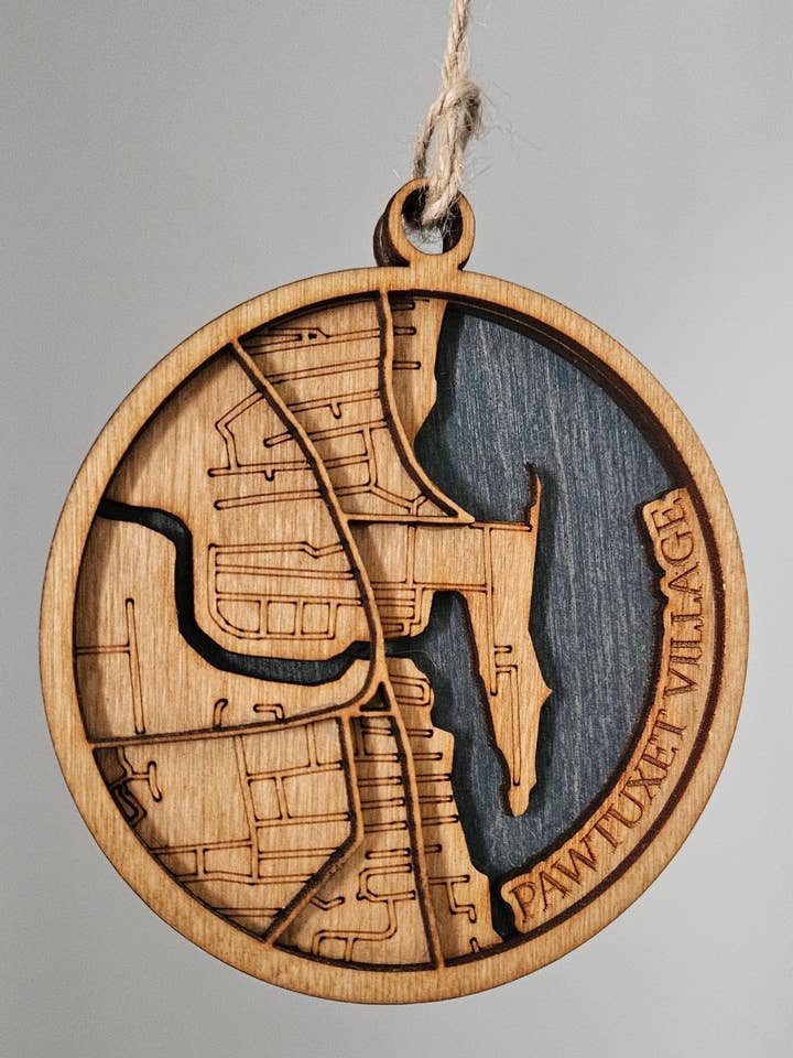 Pawtuxet Village, Warwick | 3D Ornamente für den Großhandel von Coastal Carve Engravings