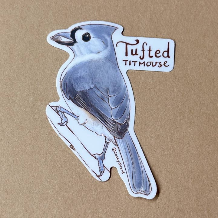 Mésange bicolore - Autocollant en vinyle pour la vente par River Thrush Studio