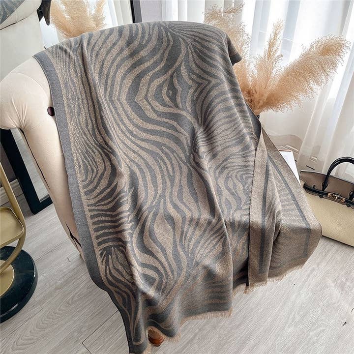 FurDecoration - Wholesale Scarf - Women's - Faux Wool Fringe Print Scarf6