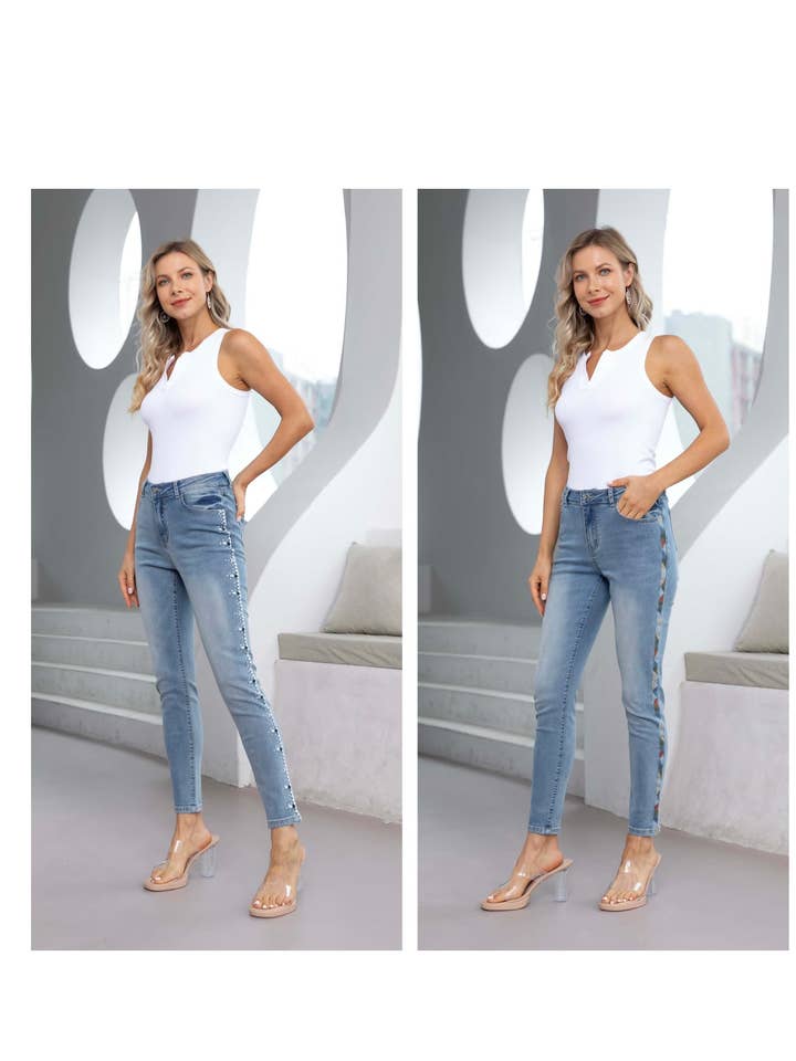 Orange Fashion Village - Wholesale Jeans - Women's - Mabelline's Embroidered Denim Jeans17