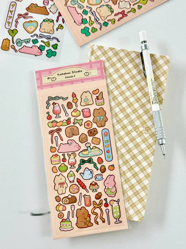 Dessert Sticker Sheet for wholesale by Kumakun Studio