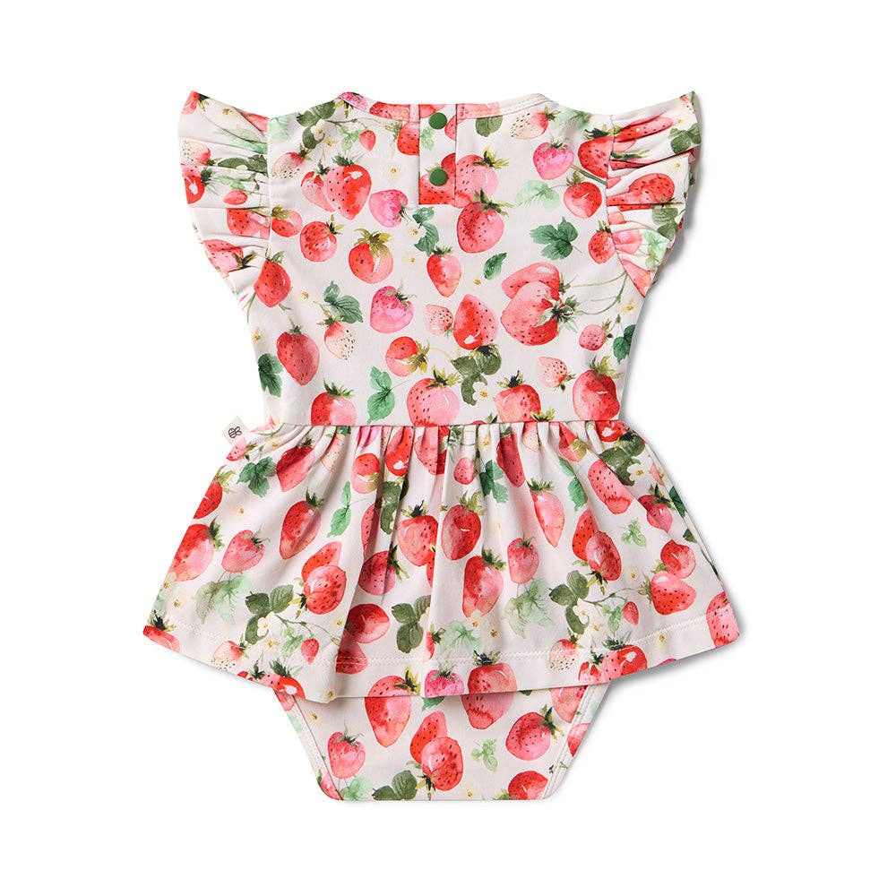 Snuggle Hunny - Wholesale Dress – Baby - Strawberry Short Sleeve Organic Dress9