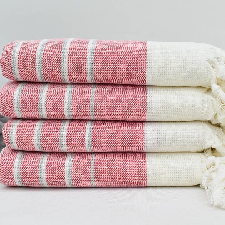 Organic Turkish Towels - Wholesale Hand Towel - Red Terry Hand Towel, Organic Cotton Towel Mtl-Eftly-Pshkr4